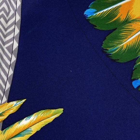 Hermes Carré 90 Brazil Scarf Silk Navy Multicolor Women - Picture 4 of 5